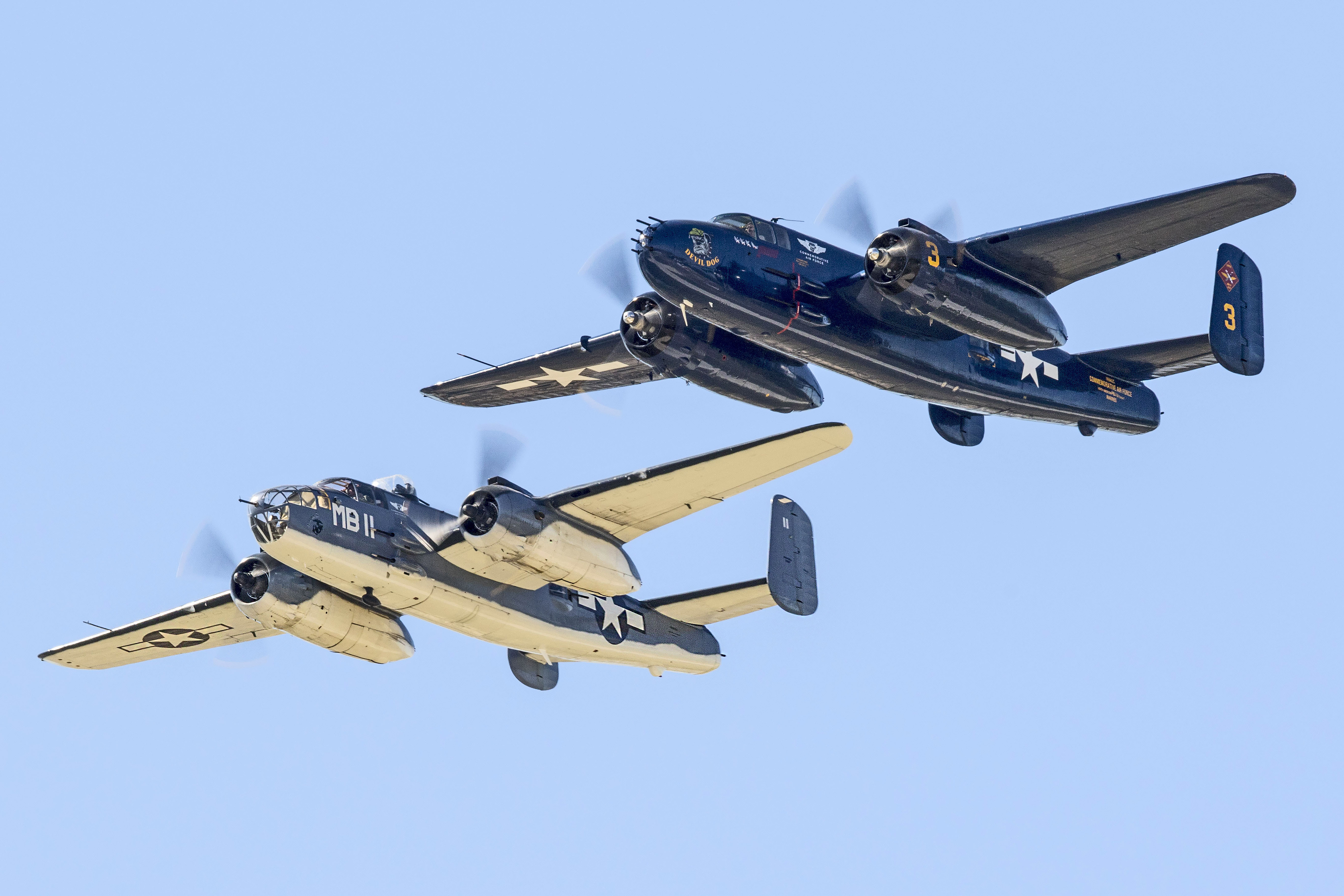 Historic military aircraft at an airshow